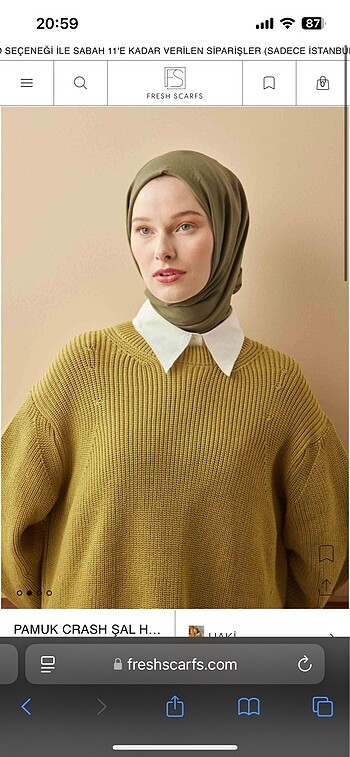 Fresh scarf pamuk crash şal