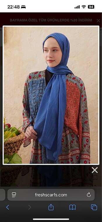 Armine Fresh scarf wave jakarlı şal koyu mavi