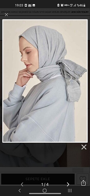 Fresh scarf taşlanmış organik pamuk gümüş rengi