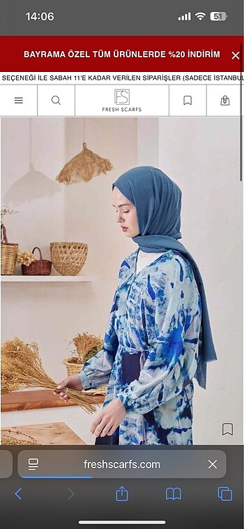 Fresh Scarf Bambu Şal İndigo