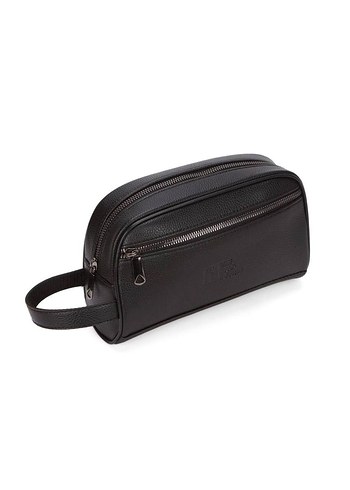 Kadın Siyah Deri Makyaj Çantası - Görsel 6