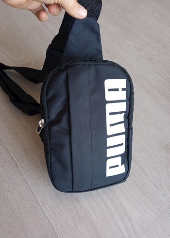 Erkek Siyah Puma Baskılı Omuz Çantası