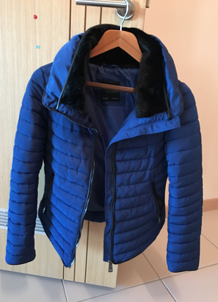 s Beden mavi Renk Zara kısa mont