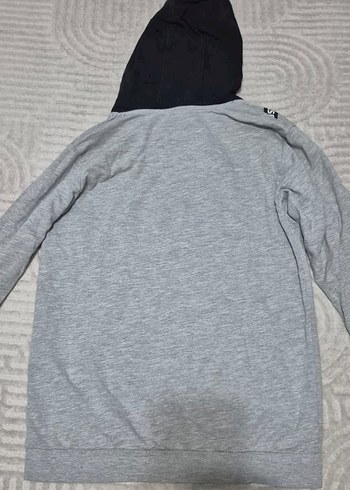 Gri Kapüşonlu Fermuarlı Erkek Sweatshirt - Görsel 2