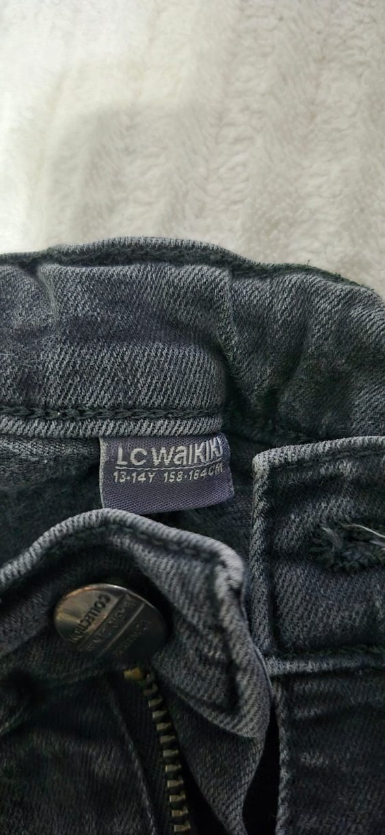 Gri Düğmeli Kadın Denim Midi Jean - Görsel 2