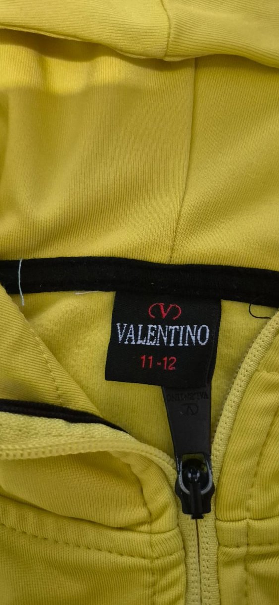 Sarı Valentino Kapüşonlu Fermuarlı Sweatshirt - Görsel 2