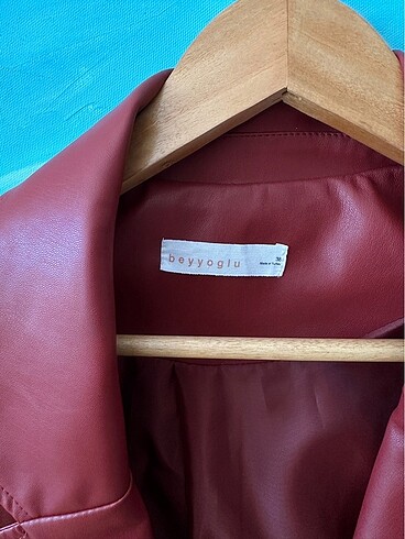Beyoğlu Butik Beyoğlu kırmızı deri oversize blazer ceket
