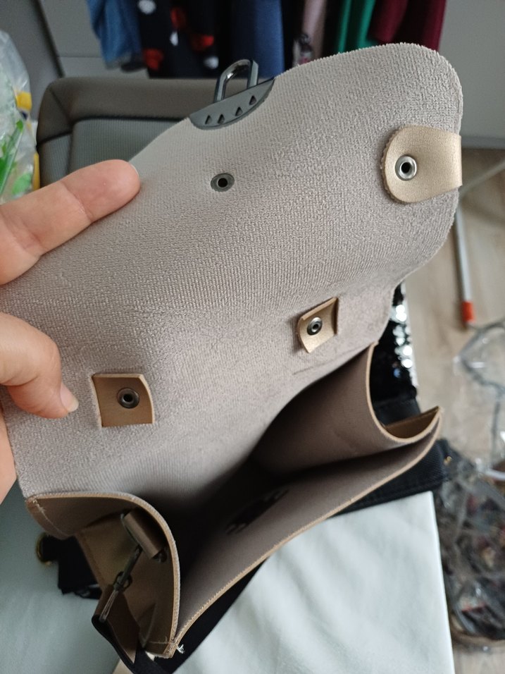 Bej Deri Kadın Çanta Tokalı - Görsel 4