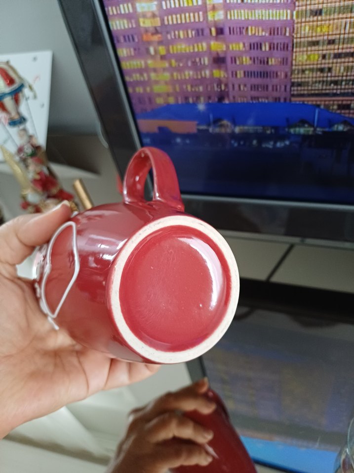 Kırmızı "Love You" Yazılı Seramik Kupa ve minik kavanoz ikili - Görsel 2