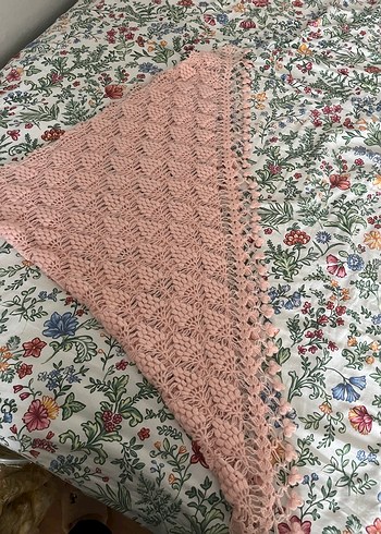 Toz pembe Örgü Bohem Kadın Yelek çeyizlik - Görsel 2