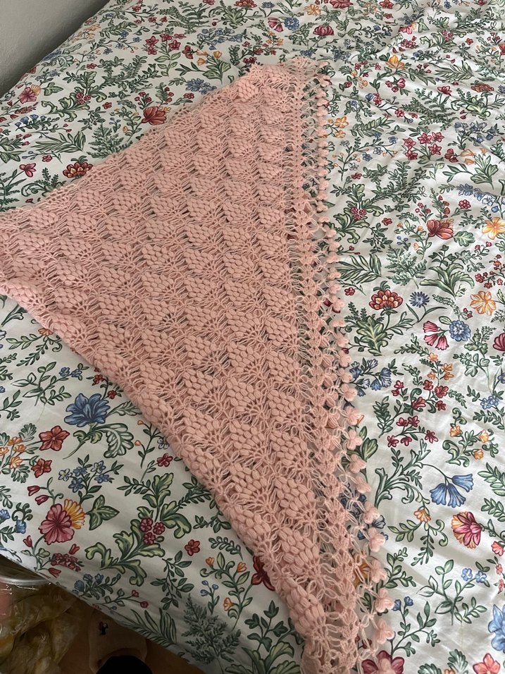 Toz pembe Örgü Bohem Kadın Yelek çeyizlik - Görsel 2