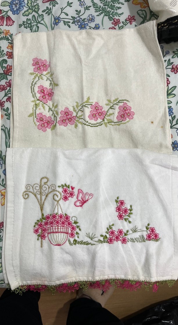 Nakışlı Bohem Tarzı Çok Renkli çeyizlik 9 parça set  havlular - Görsel 2