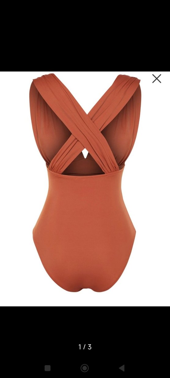 Turuncu Strappy Kadın Mayo - Görsel 2