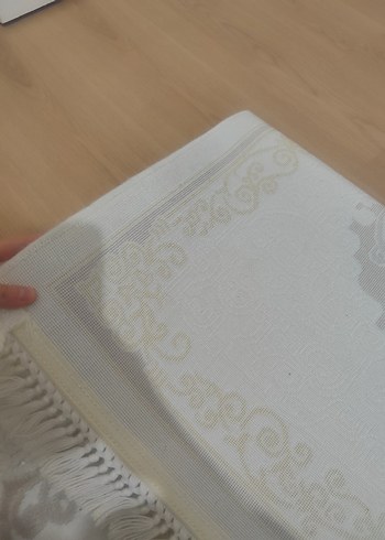 Nakışlı Beyaz Klasik Halı ipek - Görsel 5