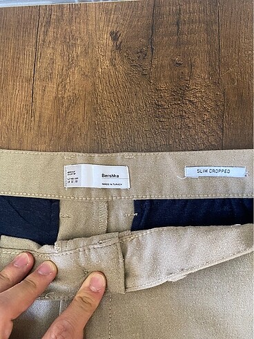 38 Beden ten rengi Renk Bershka Keten Pantolon
