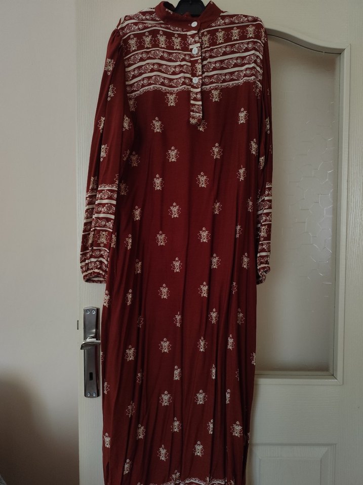 desenli Uzun Bohem Elbise - Görsel 3