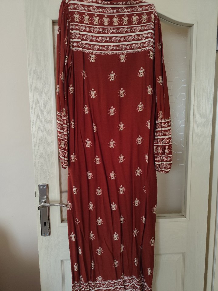 desenli Uzun Bohem Elbise - Görsel 4