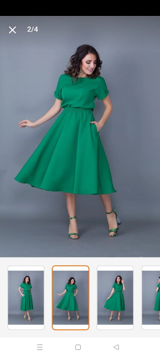 Yeşil Salaş Uzun Elbise - Görsel 2