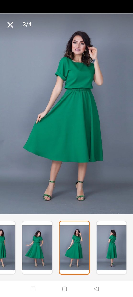 Yeşil Salaş Uzun Elbise - Görsel 3