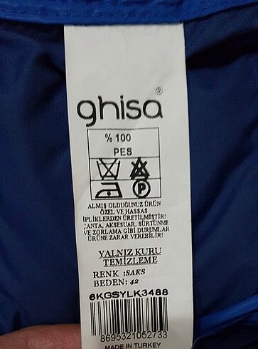 42 Beden mavi Renk Şişme mont GHİSA