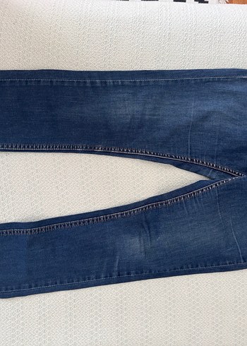 Leke Kadin Mavi Slim Fit Denim Pantolon Fabrika Satisindan Alindi