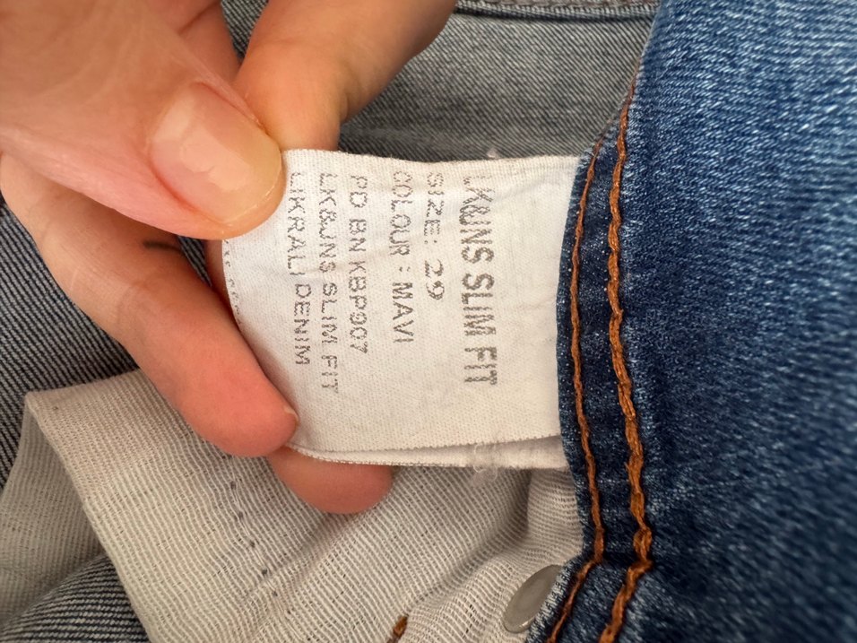 Kadın Mavi  Slim Fit Denim Pantolon fabrika satışından alındı — görsel 2/4