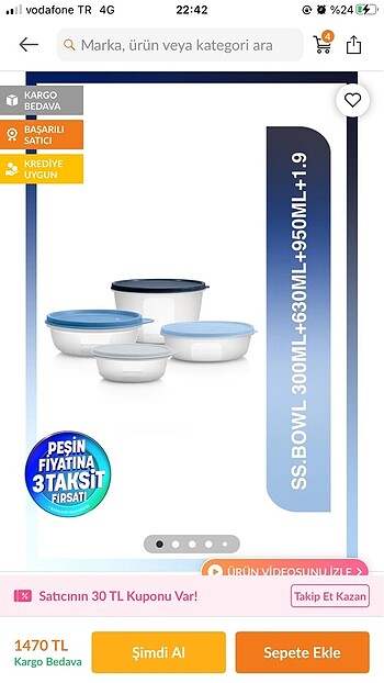 Tupperware saklama kabı