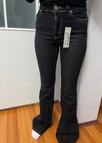 Siyah Kadın Denim Pantolon - Görsel 6