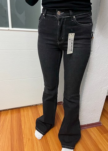 Siyah Kadın Denim Pantolon - Görsel 5