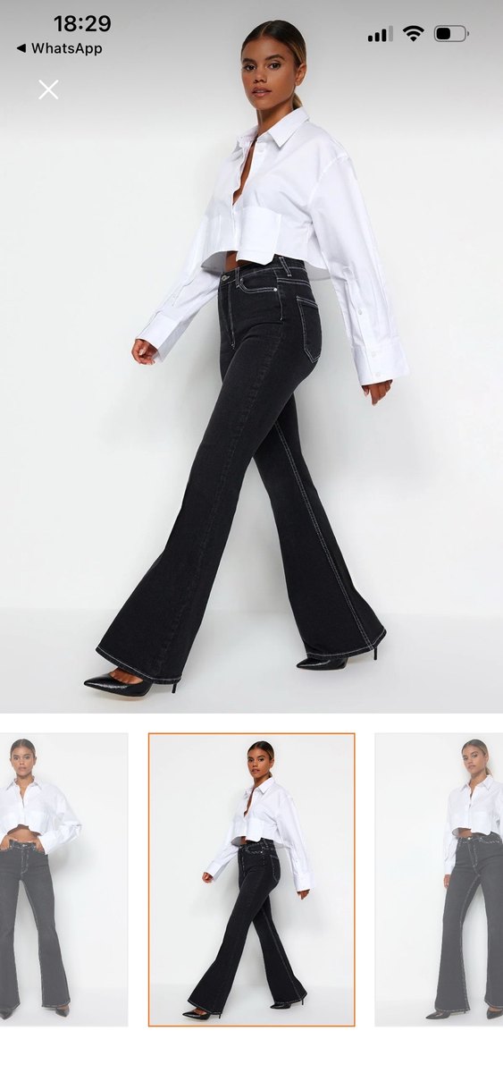 Siyah Kadın Denim Pantolon - Görsel 3