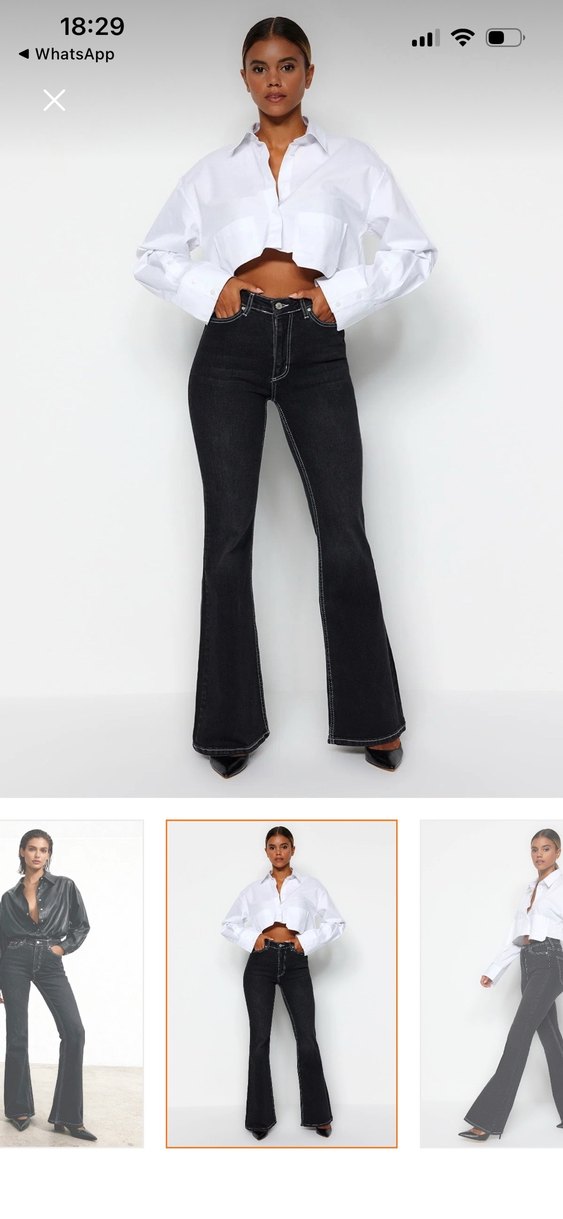 Siyah Kadın Denim Pantolon - Görsel 2