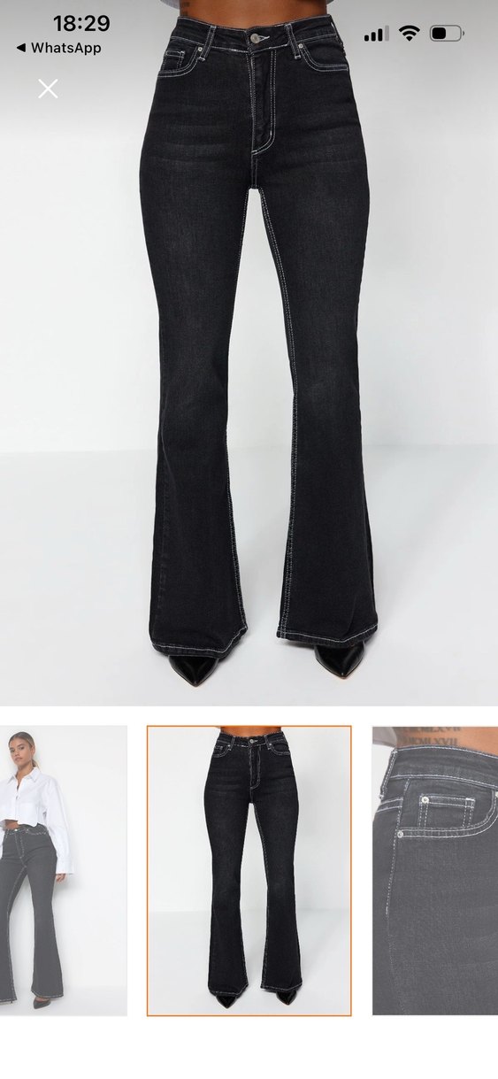 Siyah Kadın Denim Pantolon - Görsel 4