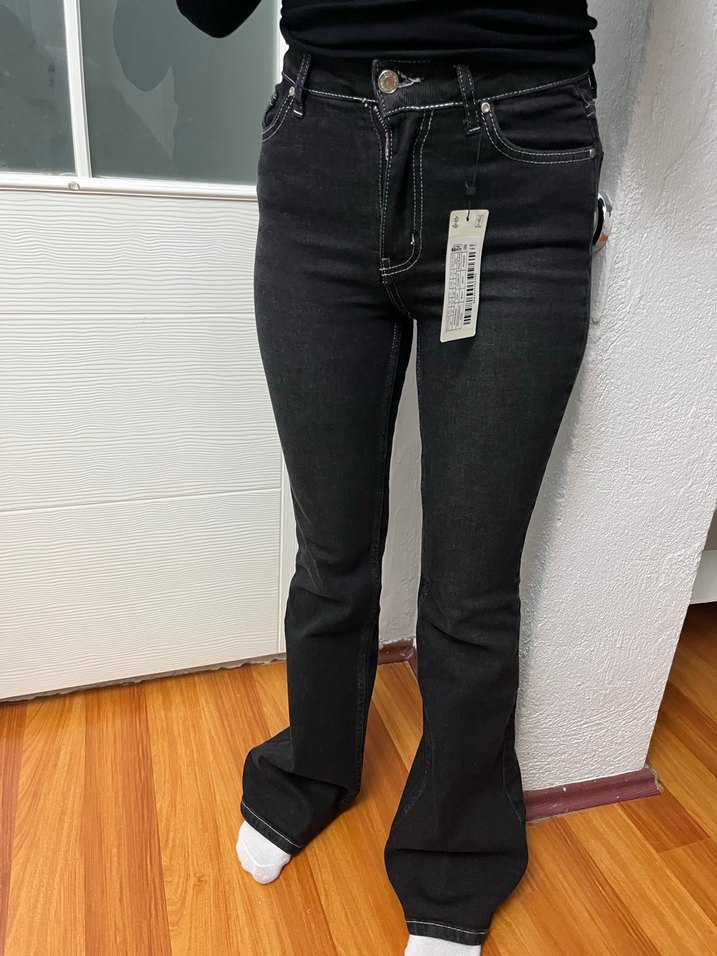 Siyah Kadın Denim Pantolon - Görsel 5