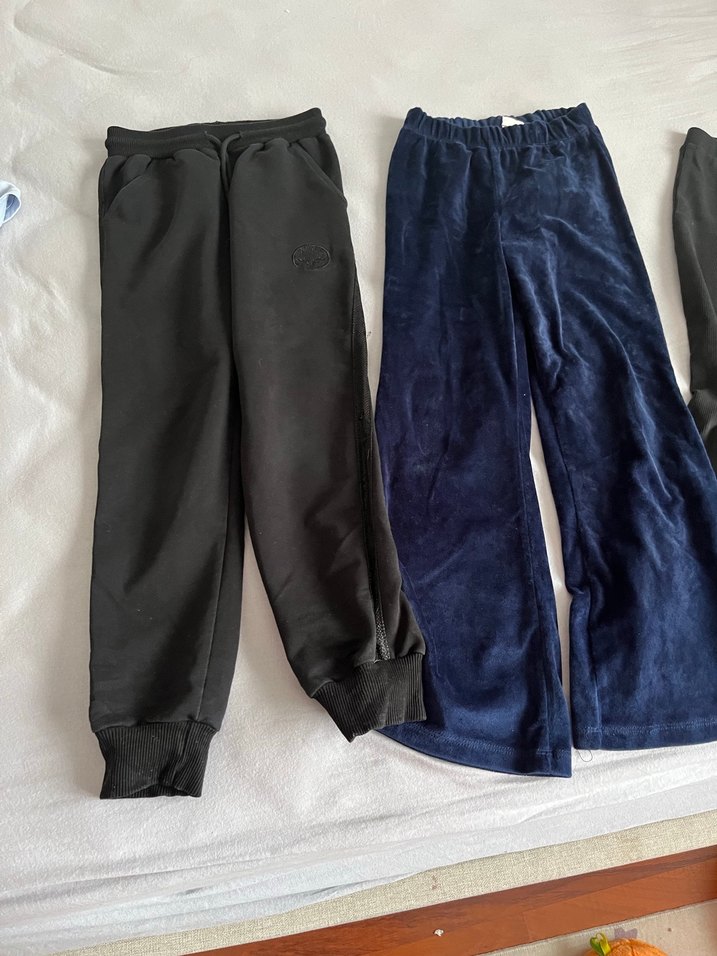 Kızlar için Lacivert Rahat Kesim Kadife Eşofman Altı - Görsel 5