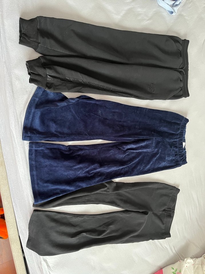 Kızlar için Lacivert Rahat Kesim Kadife Eşofman Altı - Görsel 4