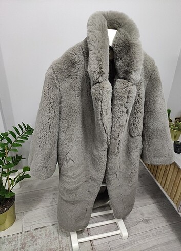 xs Beden gri Renk H&M kürk palto kaban