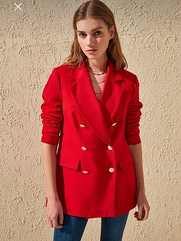 Kırmızı Blazer Ceket şık