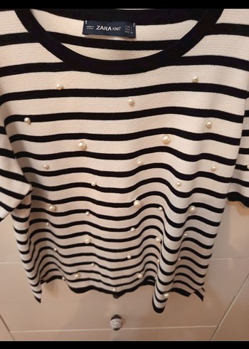 Zara incili triko bluz