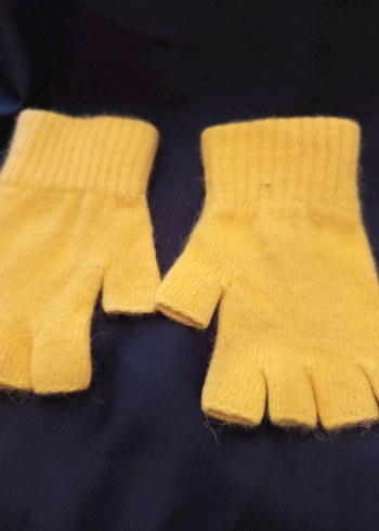Sarı ve Gri Örgü  Eldivenler - Görsel 3