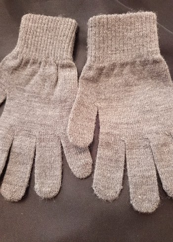 Sarı ve Gri Örgü  Eldivenler - Görsel 4