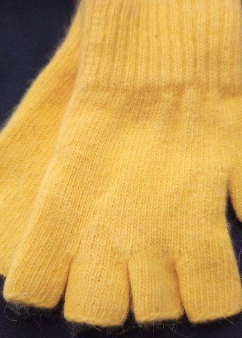 Sarı ve Gri Örgü  Eldivenler - Görsel 2