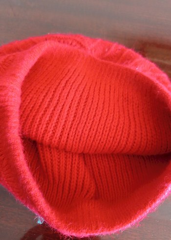 Kırmızı Kadın Örgü Bere - Görsel 5