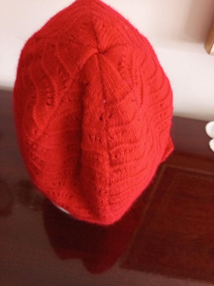 Kırmızı Kadın Örgü Bere - Görsel 3