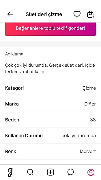 Gerçek süet deri çizme - Görsel 8