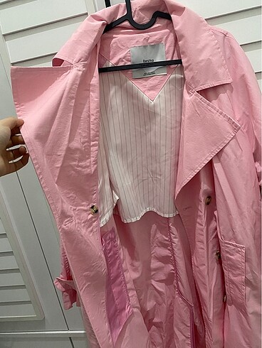 Bershka Pembe trençkot