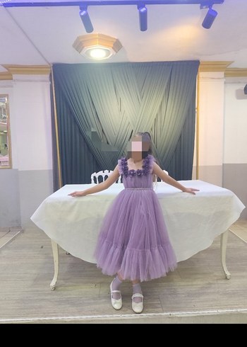 Diğer Pastel Mor Kız Çocuk Straplez Elbise