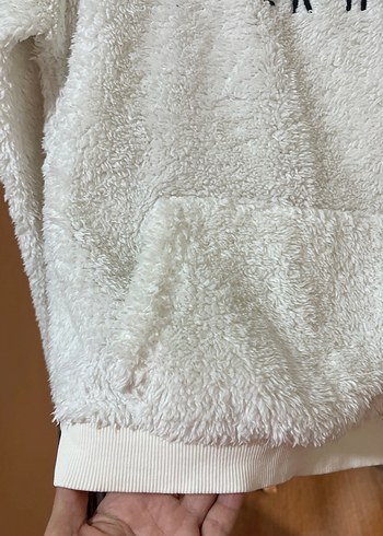 Beyaz Fermuarlı Sweatshirt - Görsel 2