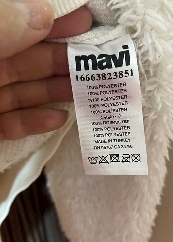 Beyaz Fermuarlı Sweatshirt - Görsel 5