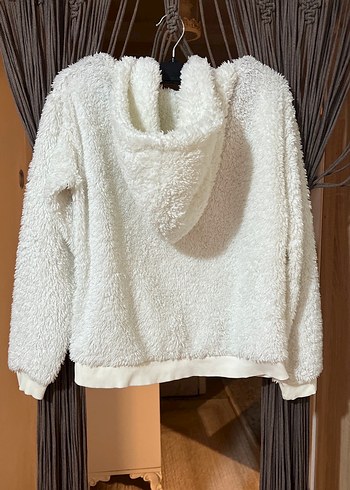 Beyaz Fermuarlı Sweatshirt - Görsel 6