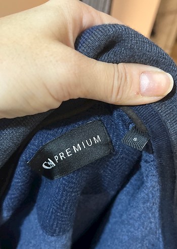 Erkek Mavi Boğazı Fermuarlı Sweatshirt - Görsel 4